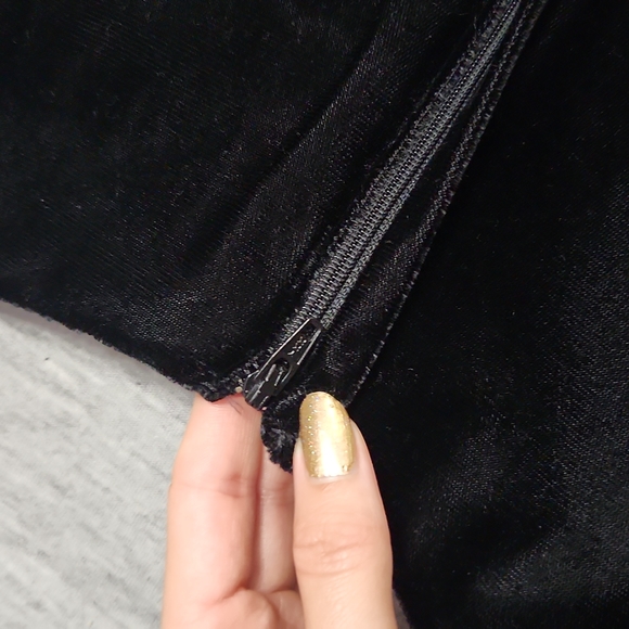 Vintage Jessica McClintock Puff Sleeve Velvet Lace Brocade Formal Midi Dress - Picture 12 of 15